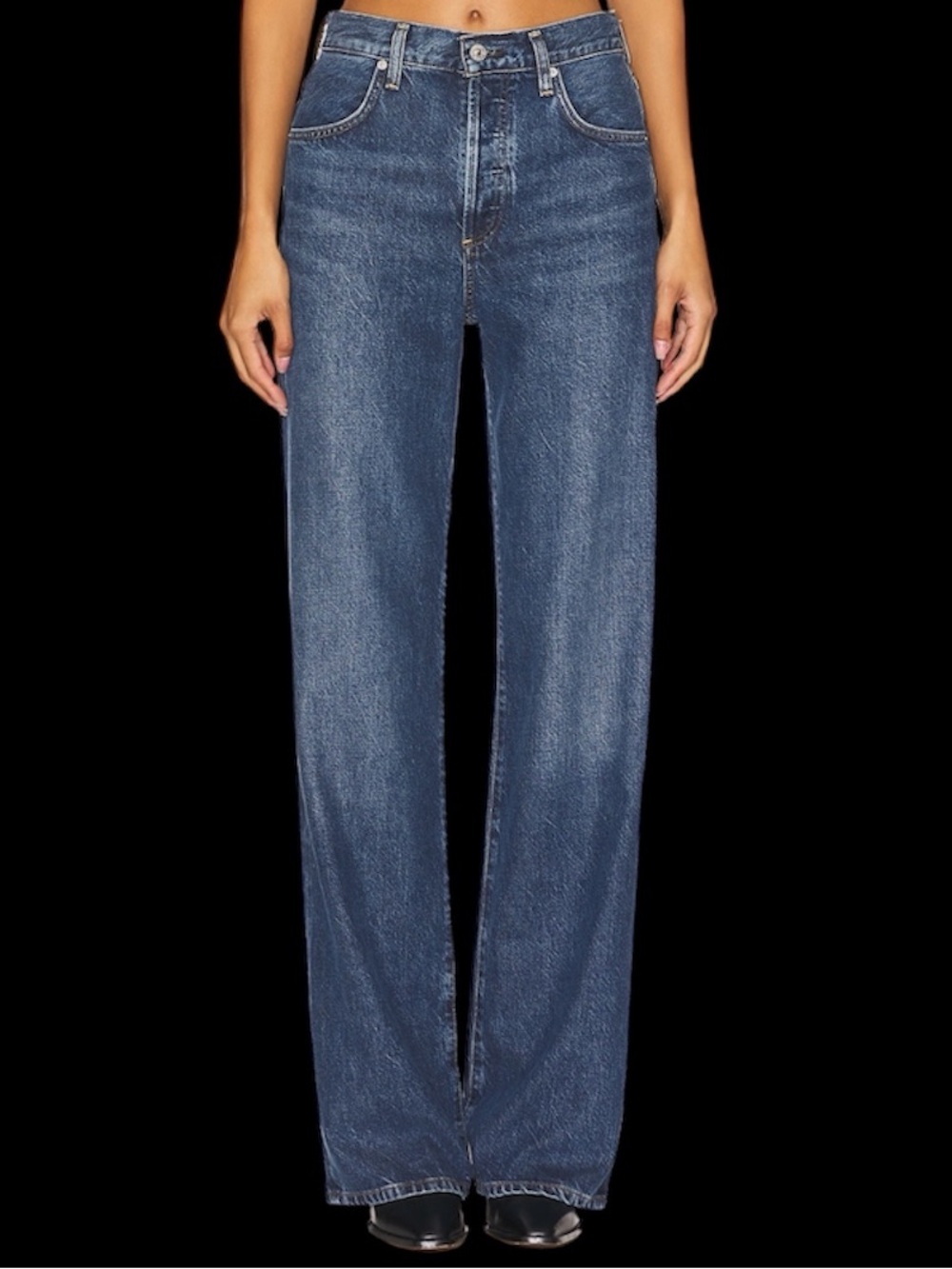 Citizens Of Humanity Dark Blue Wide Leg Jeans